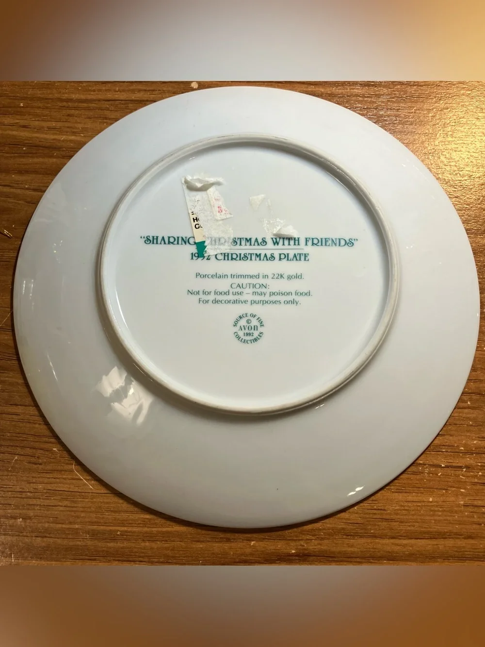 Avon 1992 Sharing Christmas With Friends Christmas Plate 8